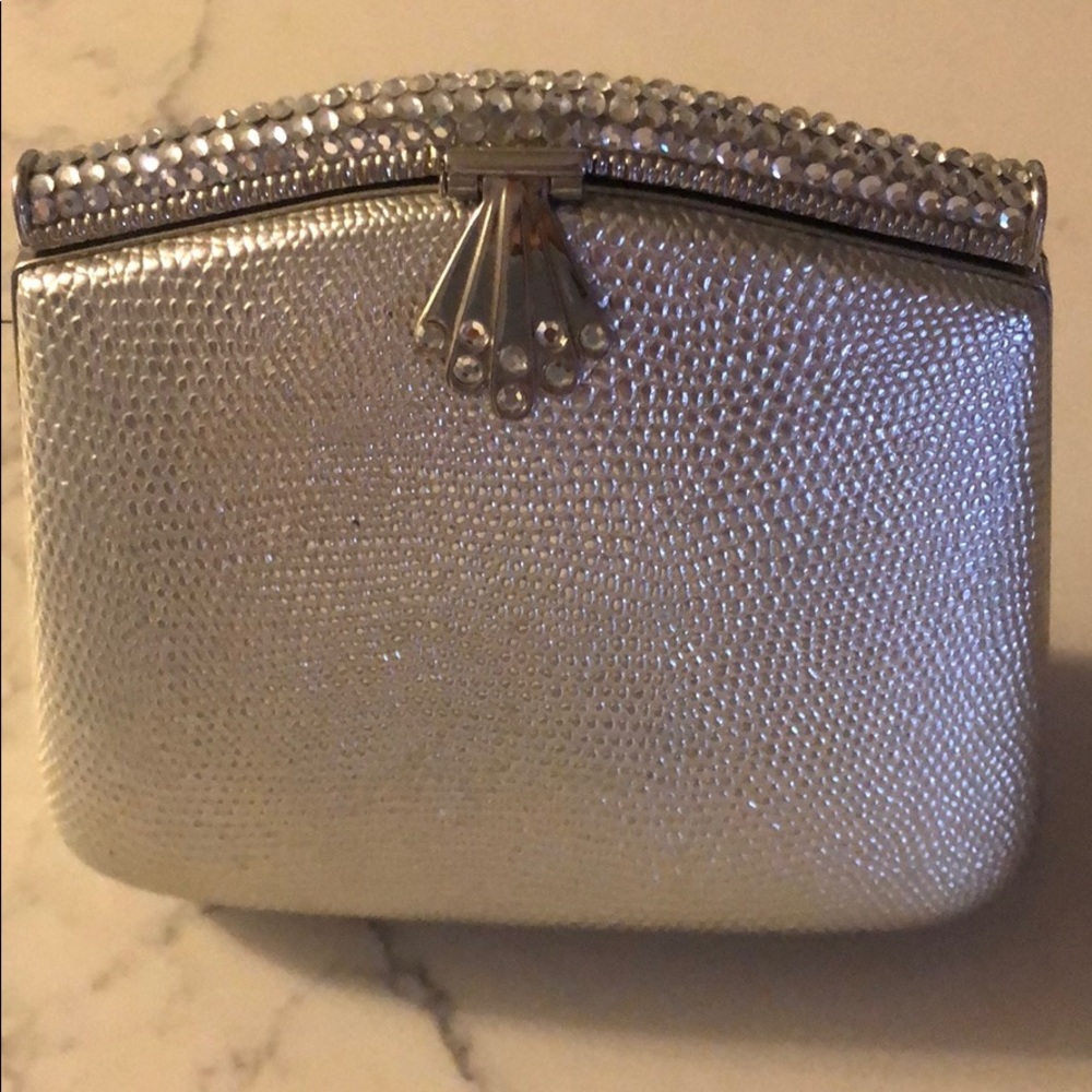 Rhinestone silver evening purse